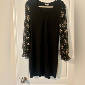 Long sleeve dress with sheer sleeves